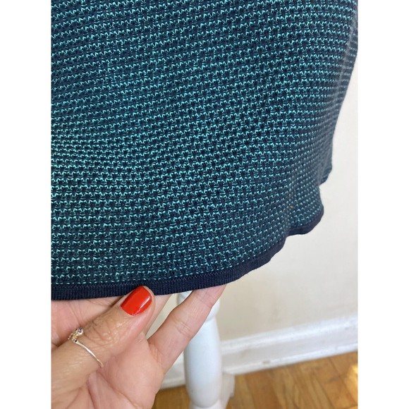 COS Textured Knit Short Sleeve Dress XS Green / Navy Cotton $135 - Picture 4 of 8